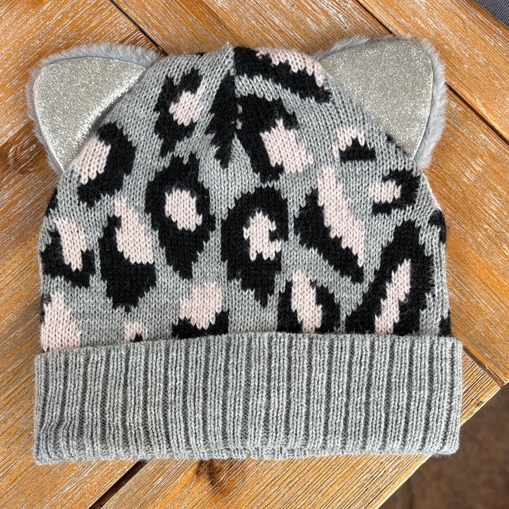 Chic Kids Leopard Beanie with Sparkly Ears